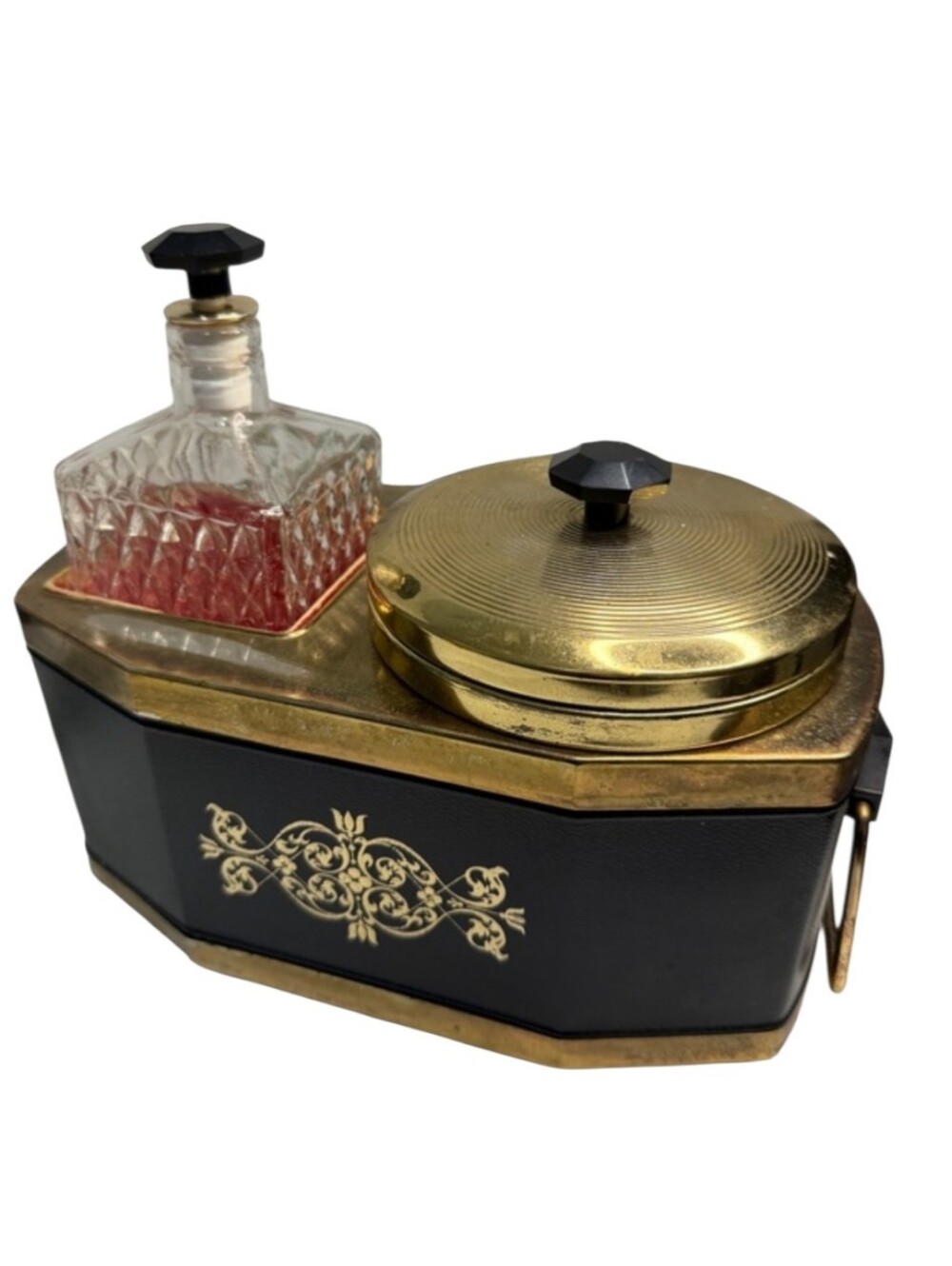 Vintage Decanter Ice Bucket Music Box Bar Set Japan